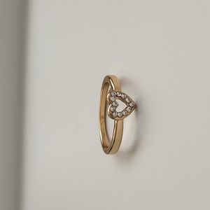 Sparkle Heart Gold Colored Ring